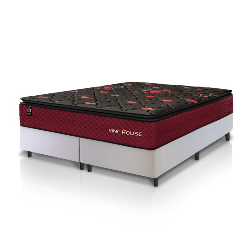 Cama Box Toronto Molas Ensacadas King 193x203 Branco Espuma D26 Suporta 120 Kg Por Pessoa