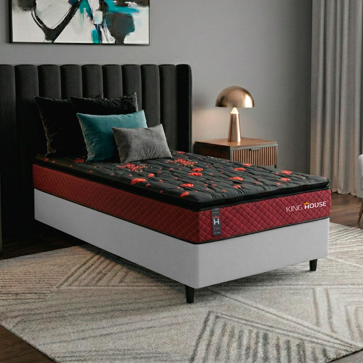 Cama Box Molas Ensacadas Toronto Solteiro 88x188 Branco Espuma D26 Suporta 120 Kg Por Pessoa