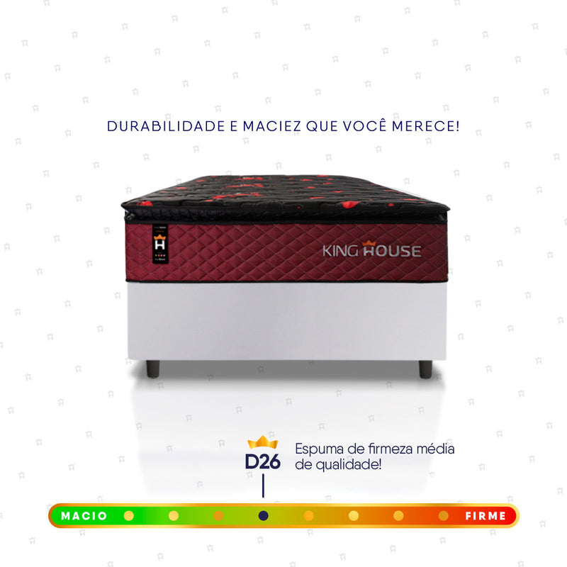 Cama Box Molas Ensacadas Toronto Solteirão 96x203 Branco Espuma D26 Suporta 120 Kg Por Pessoa