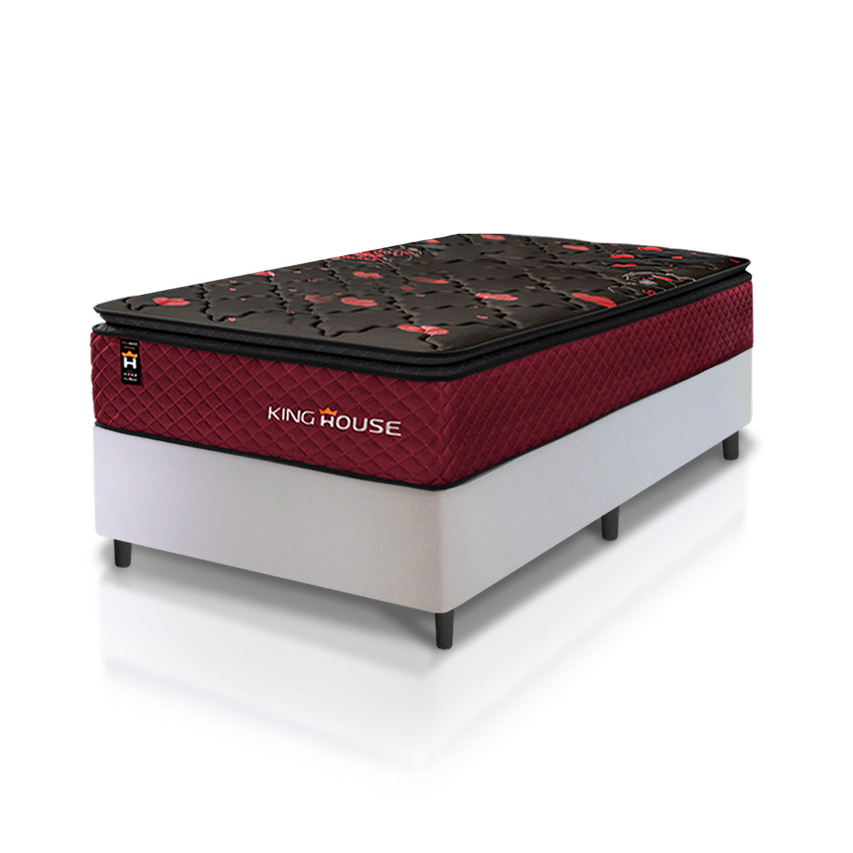 Cama Box Molas Ensacadas Toronto Solteirão 96x203 Branco Espuma D26 Suporta 120 Kg Por Pessoa