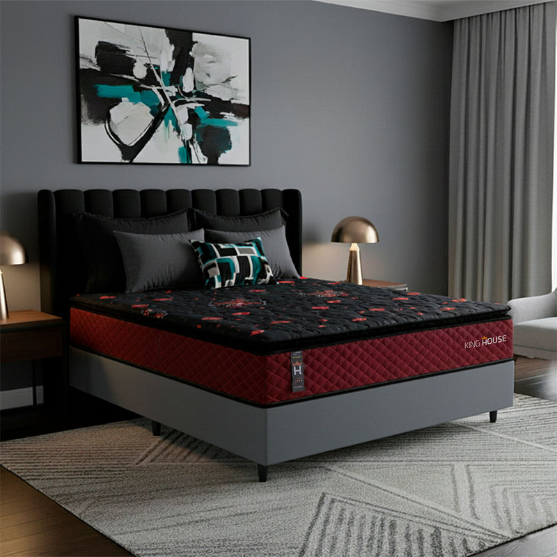 Cama Box Molas Ensacadas Toronto Casal 138x188 Cinza Espuma D26 Suporta 120 Kg Por Pessoa