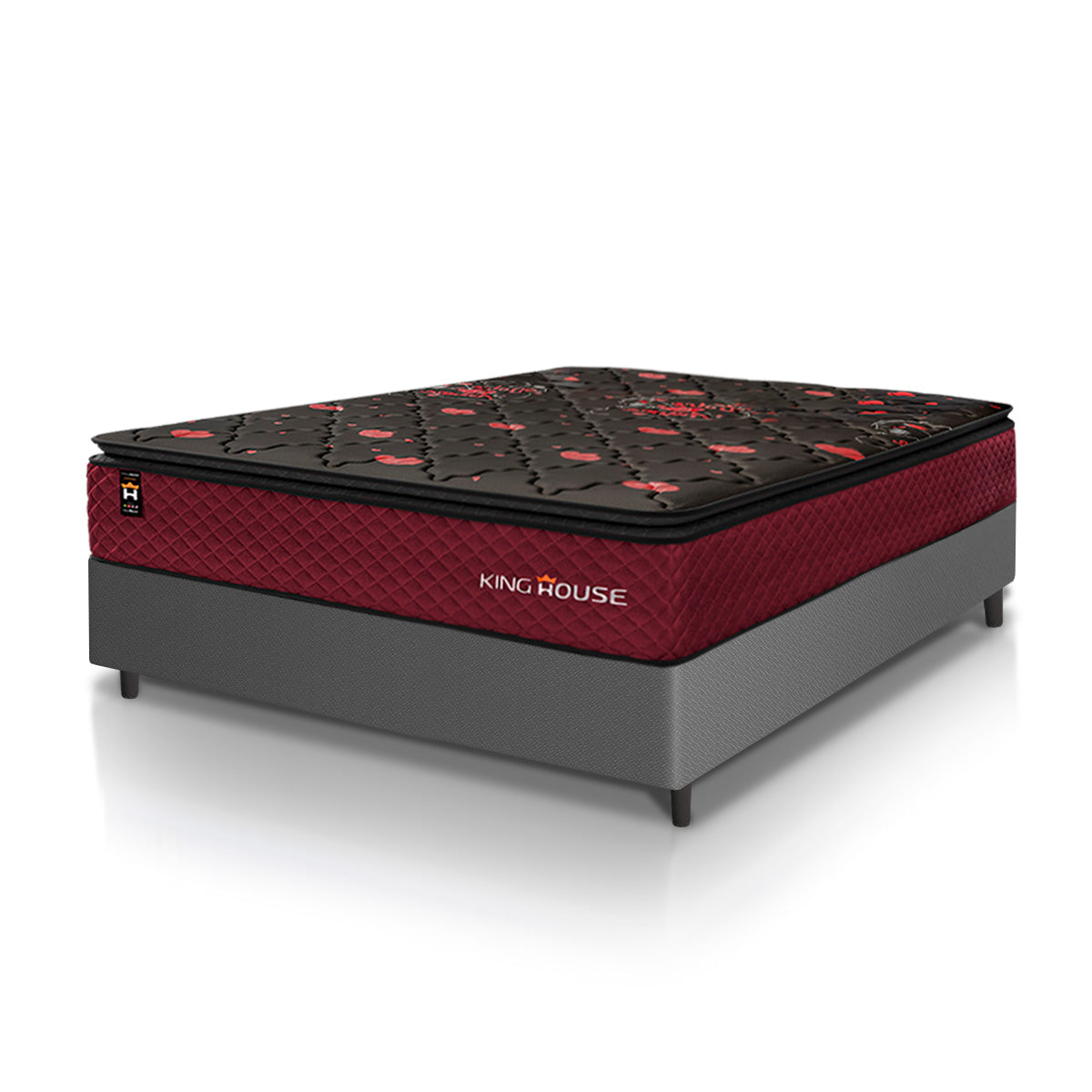 Cama Box Molas Ensacadas Toronto Casal 138x188 Cinza Espuma D26 Suporta 120 Kg Por Pessoa