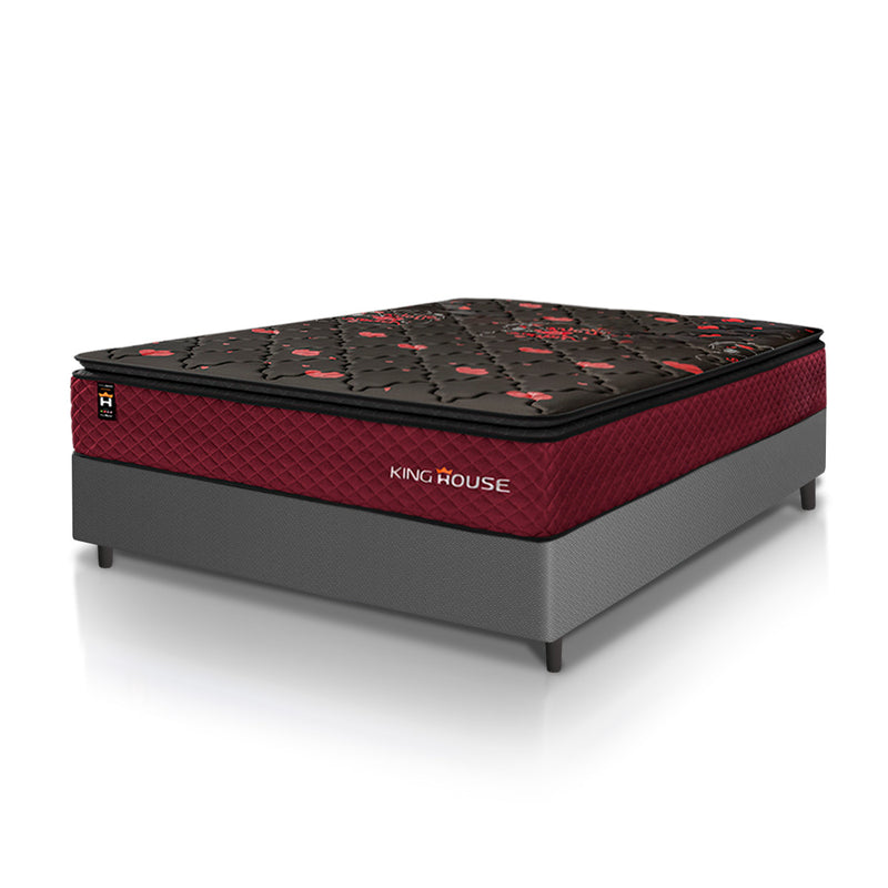 Cama Box Molas Ensacadas Toronto Casal 138x188 Cinza Espuma D26 Suporta 120 Kg Por Pessoa