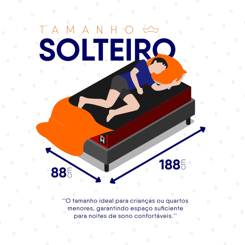 Cama Box Molas Ensacadas Toronto Solteiro 88x188 Cinza Espuma D26 Suporta 120 Kg Por Pessoa