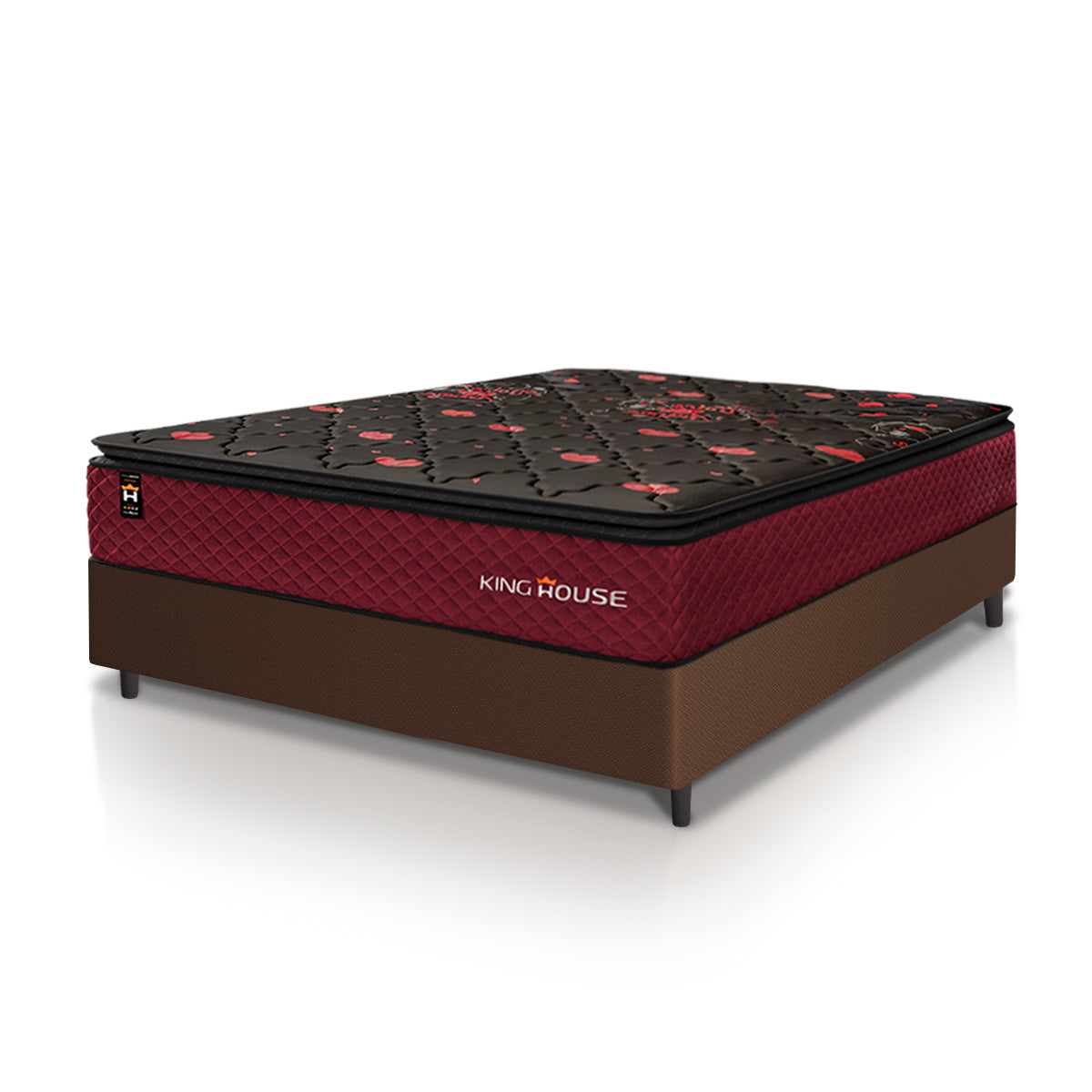 Cama Box Molas Ensacadas Toronto Casal 138x188 Marrom Espuma D26 Suporta 120 Kg Por Pessoa