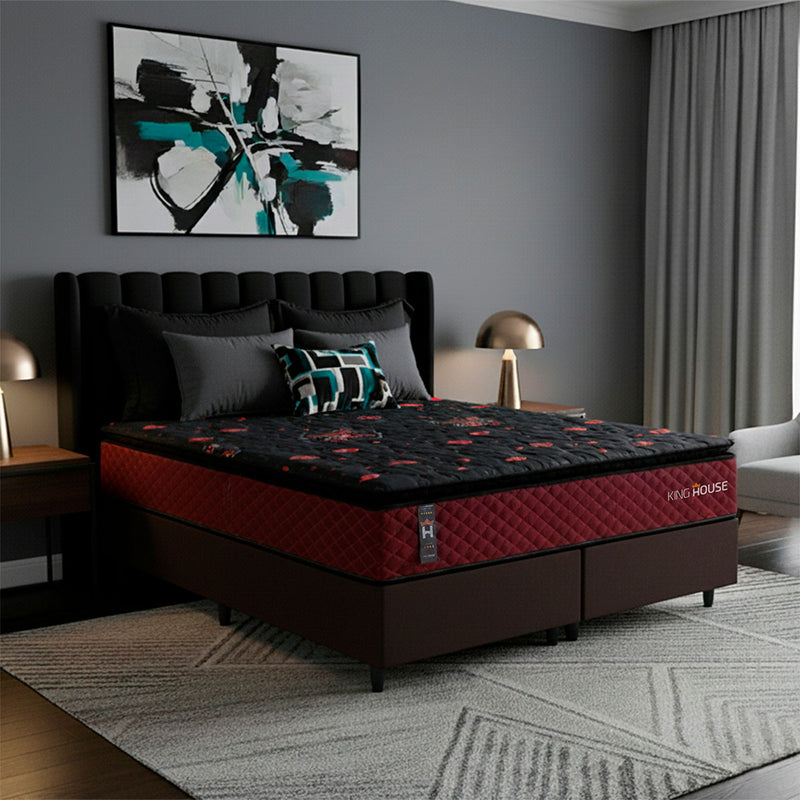 Cama Box Toronto Molas Ensacadas Queen 158x198 Marrom Espuma D26 Suporta 120 Kg Por Pessoa