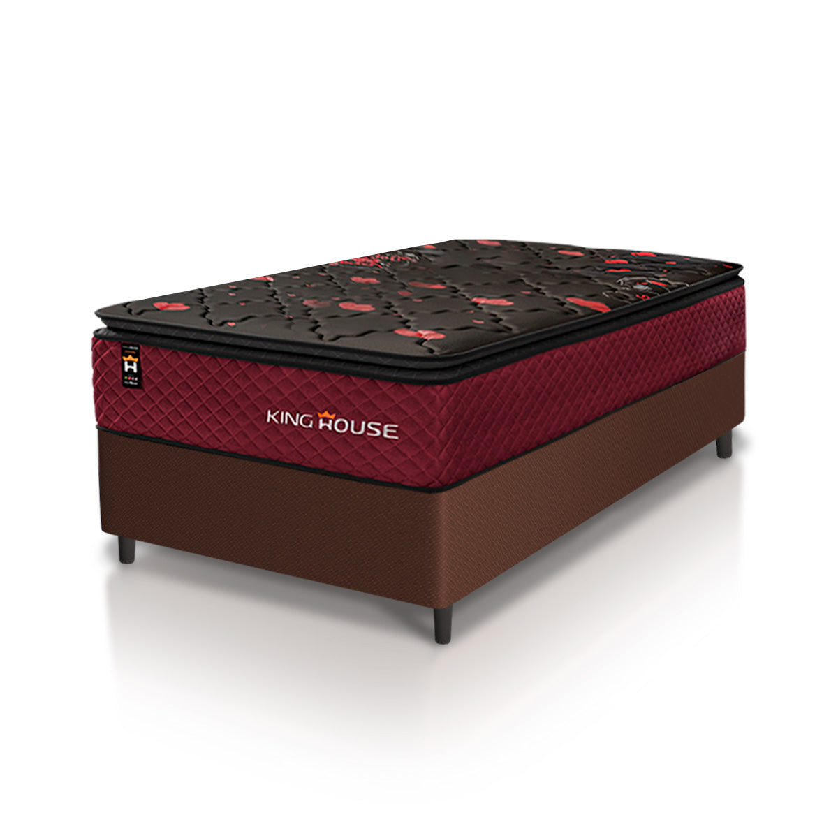 Cama Box Molas Ensacadas Toronto Solteiro 88x188 Marrom Espuma D26 Suporta 120 Kg Por Pessoa