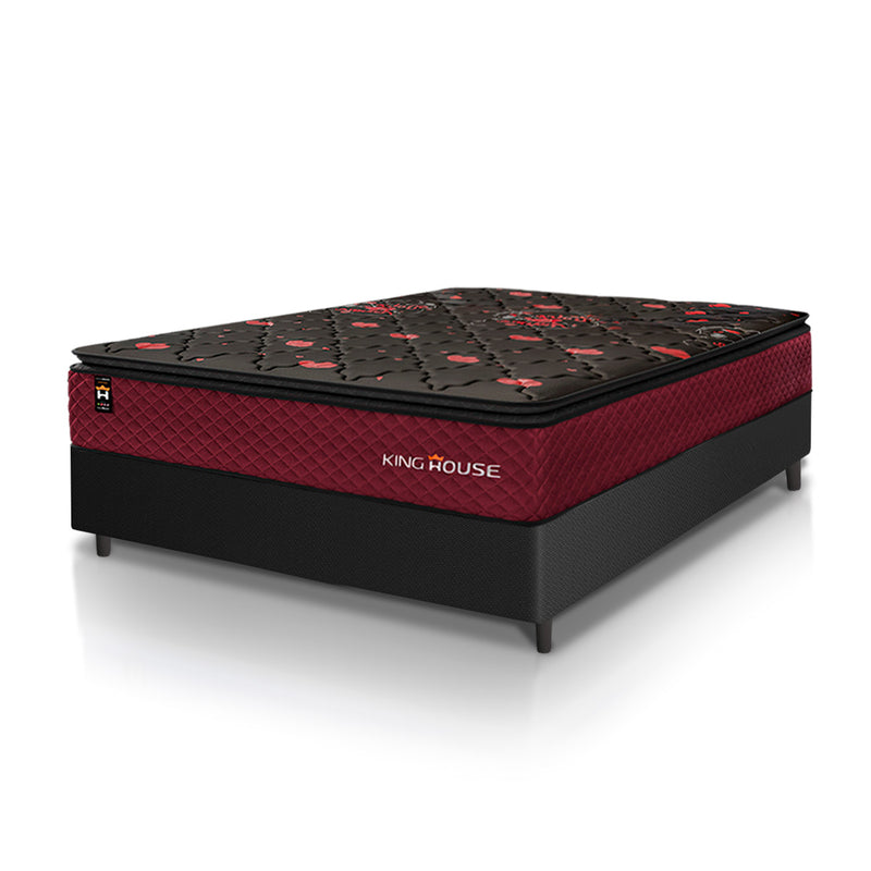 Cama Box Molas Ensacadas Toronto Casal 138x188 Preto Espuma D26 Suporta 120 Kg Por Pessoa