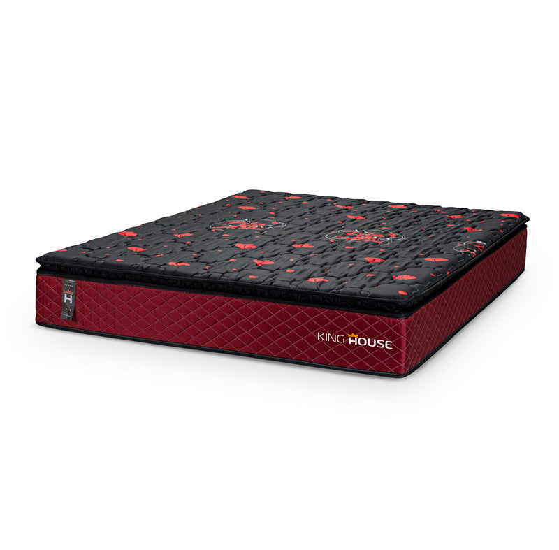 Colchão c/ Molas Ensacadas Toronto Queen 158x198x28 Vermelho Espuma D26 Suporta 120 Kg Por Pessoa