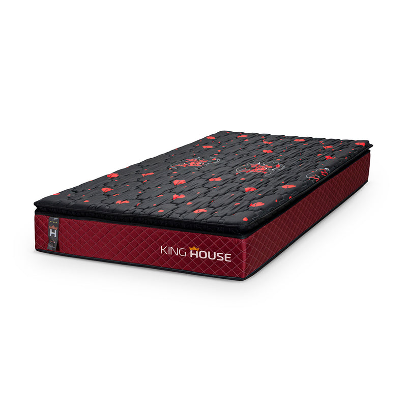 Colchão c/ Molas Ensacadas Toronto Solteiro 88x188x28 Vermelho Espuma D26 Suporta 120 Kg Por Pessoa