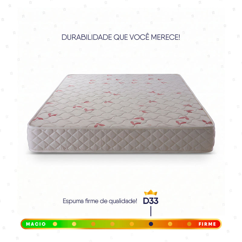 Colchão Casal Espuma D33 Valentine 138x188x14 Branco