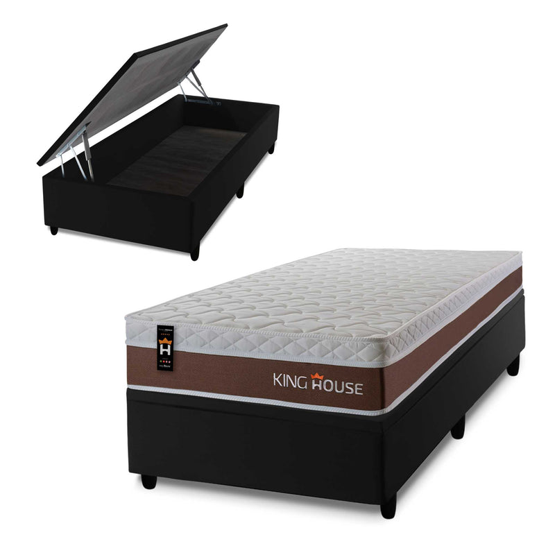 Cama Box Baú Venice 96x203 c/ Molas Ensacadas King House