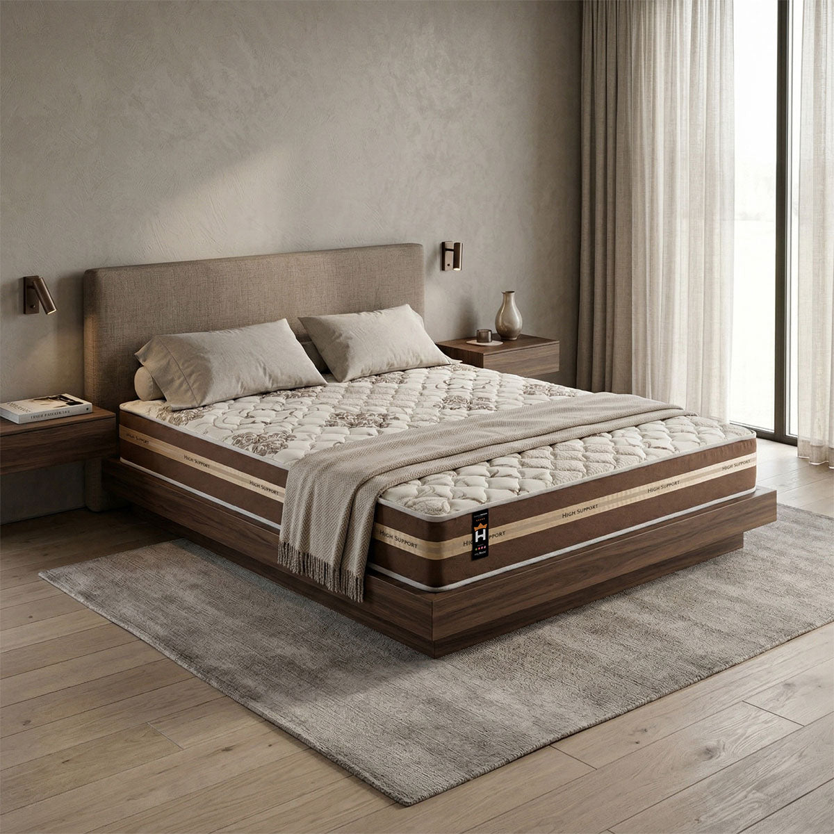 Colchão Indiana Casal Ortopédico Firme Espuma D33 Antialérgico Marrom 138x188