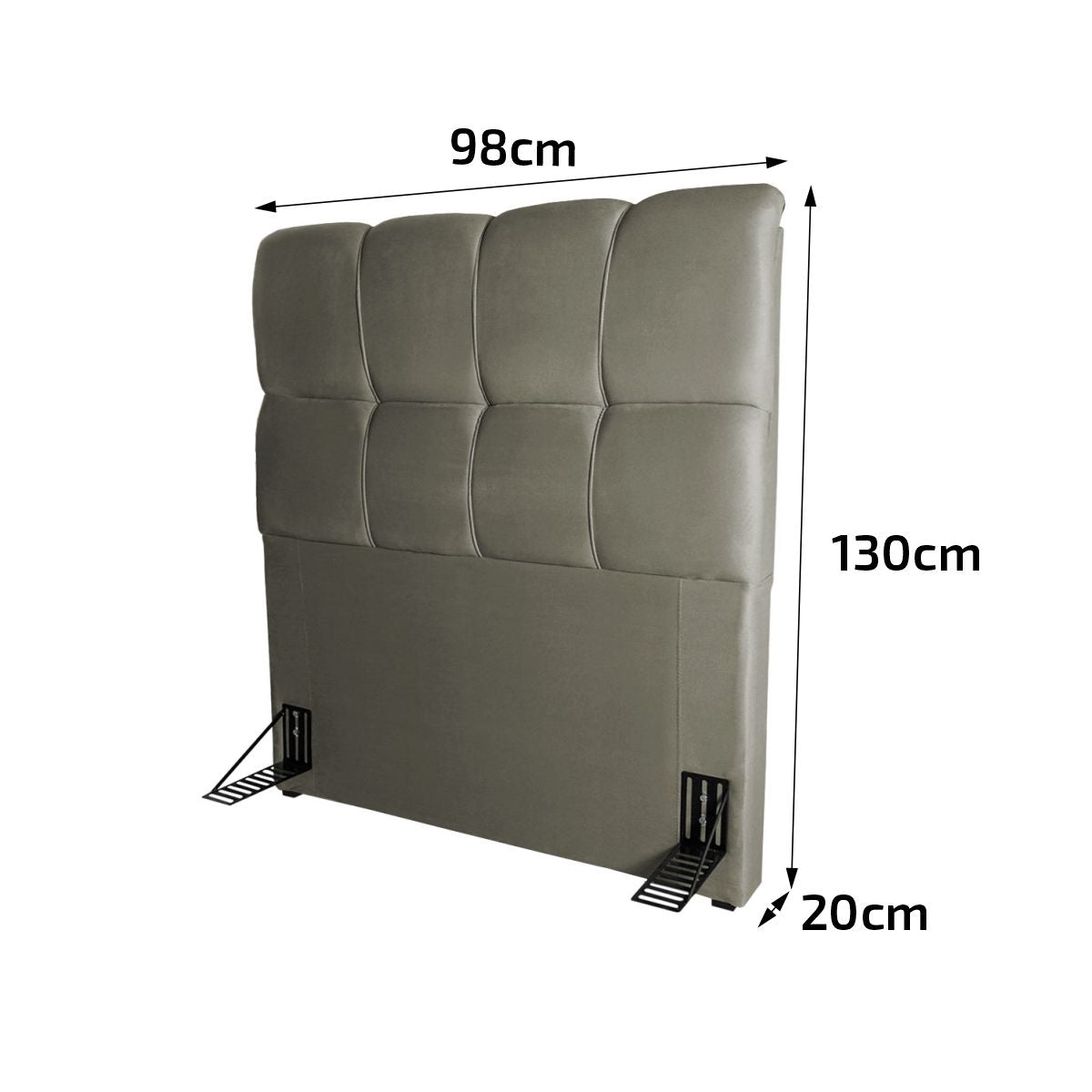 Cabeceira Cama Box Solteiro 98cm Suede Velut Tabaco