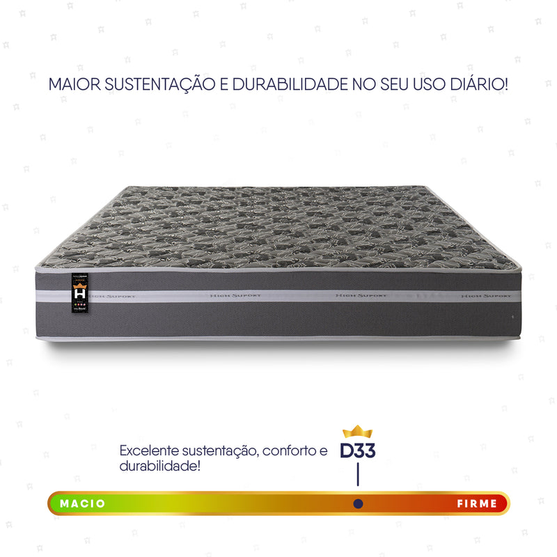 Colchão Espuma D33 Miami Casal 138x188x24 Cinza