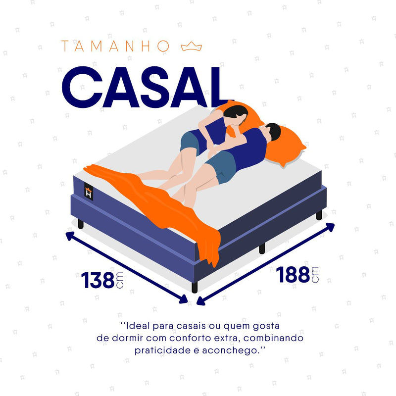 Cama Box Azul Durban Azul D28 Casal 138x188