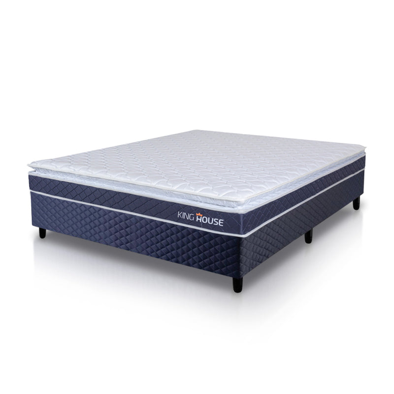 Conjunto Box Azul Durban Azul Espuma D28 Viúva 128x188x57