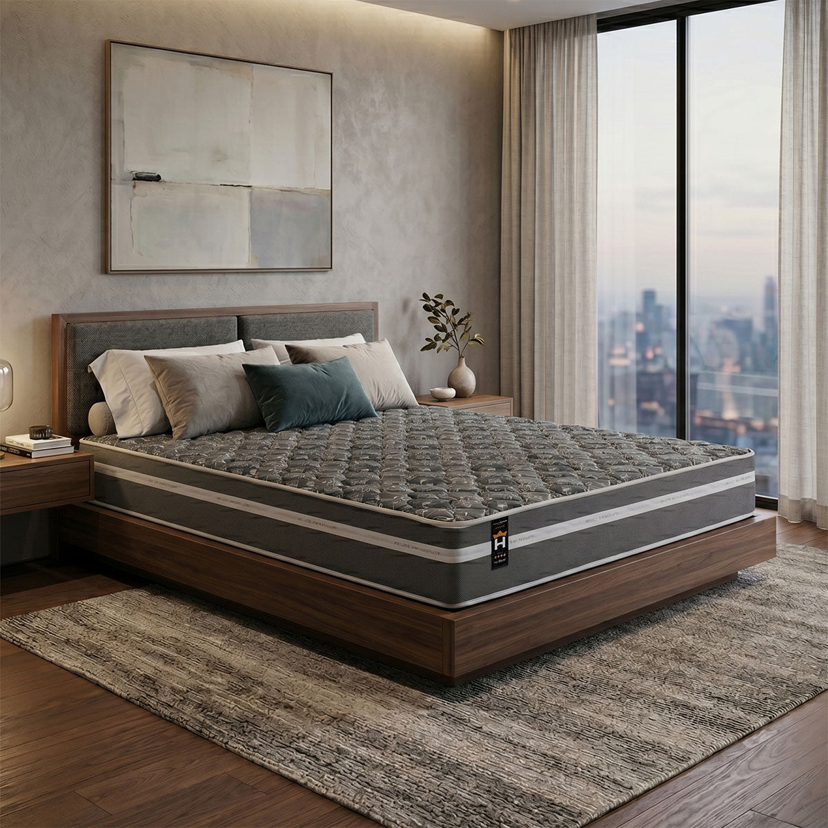 Colchão Espuma D33 Miami Casal 138x188x24 Cinza