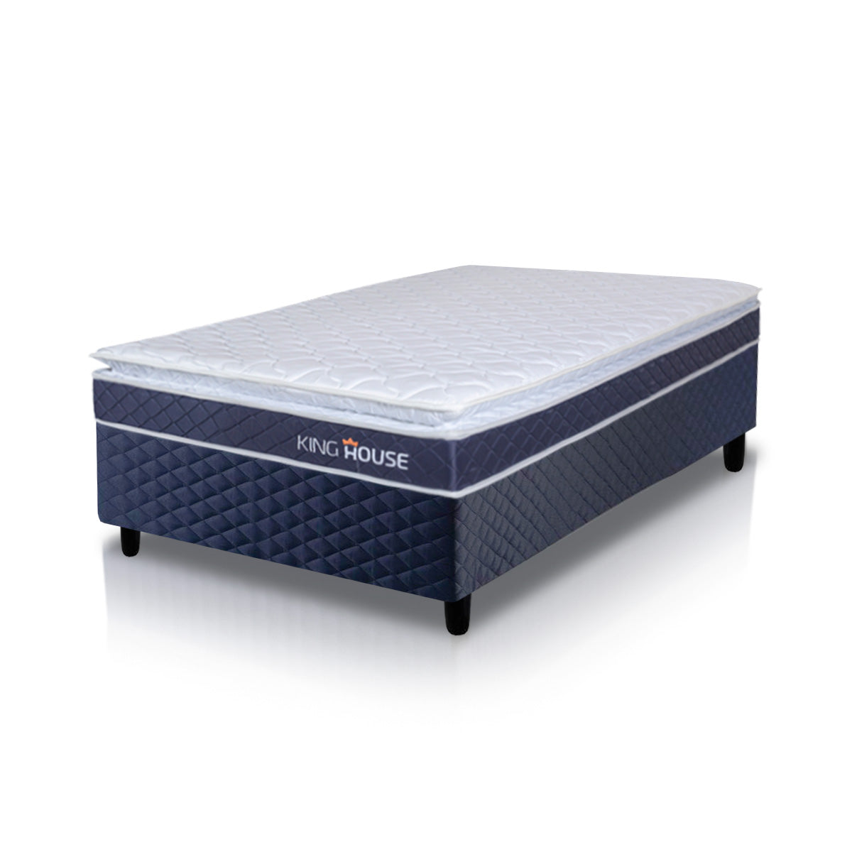 Cama Box Azul Durban Azul D28 Solteiro 88x188