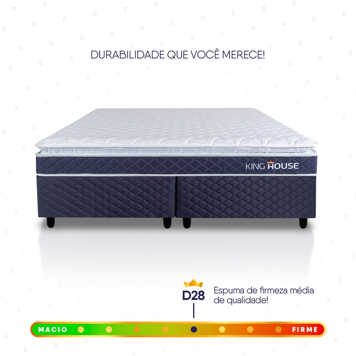 Cama Box Azul Durban Azul D28 King 193x203