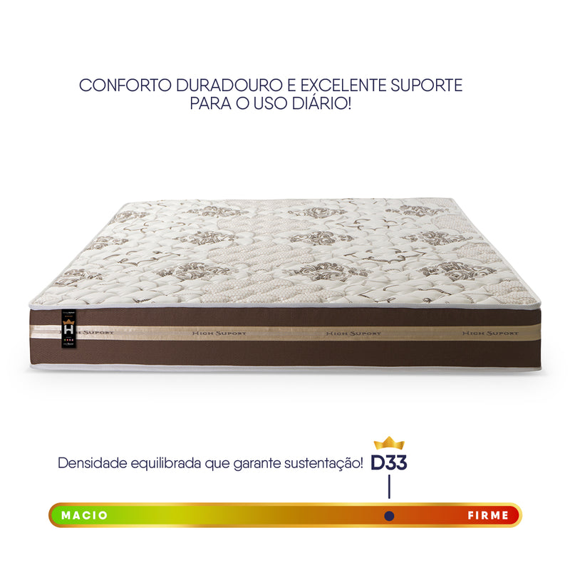 Colchão Indiana Casal Ortopédico Firme Espuma D33 Antialérgico Marrom 138x188
