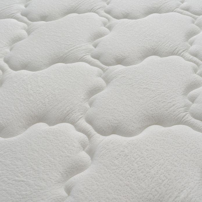 Conjunto Cama Box Solteiro Roma 96x203x71 Bege/Branco Molas Ensacadas