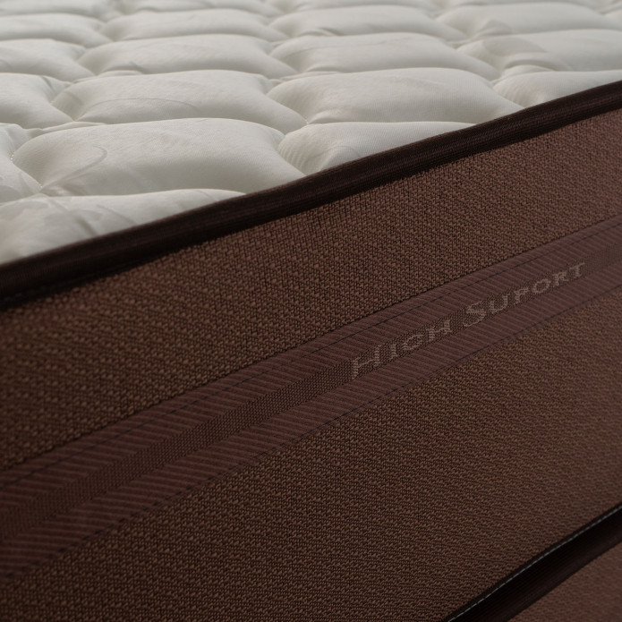 Conjunto Cama Box Espuma Atlanta Marrom King 193x203x62