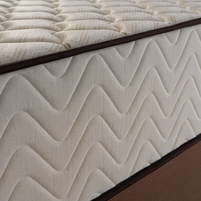 Conjunto Cama Box Espuma San Diego Bege Solteiro 96x203x67