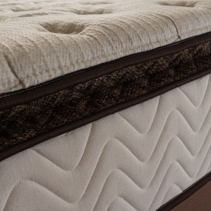 Conjunto Cama Box Molas Ensacadas Quartzo Marrom Solteiro 96x203x71