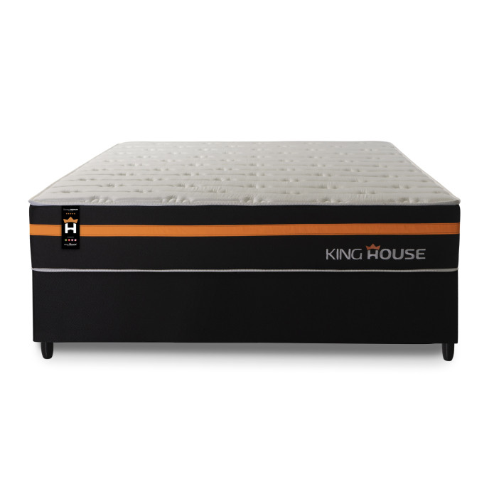 Conjunto Cama Box Molas Ensacadas Sirius Preto Casal 138x188x65