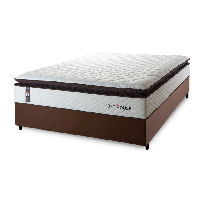 Conjunto Cama Box Espuma San Diego Branco Casal 138x188x67
