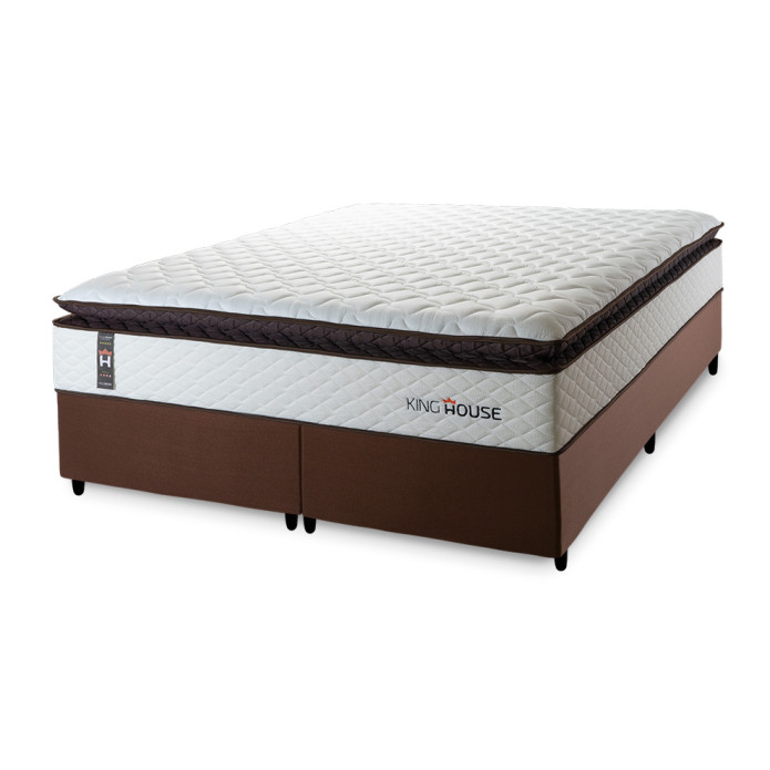 Conjunto Cama Box Espuma San Diego Branco King 193x203x67