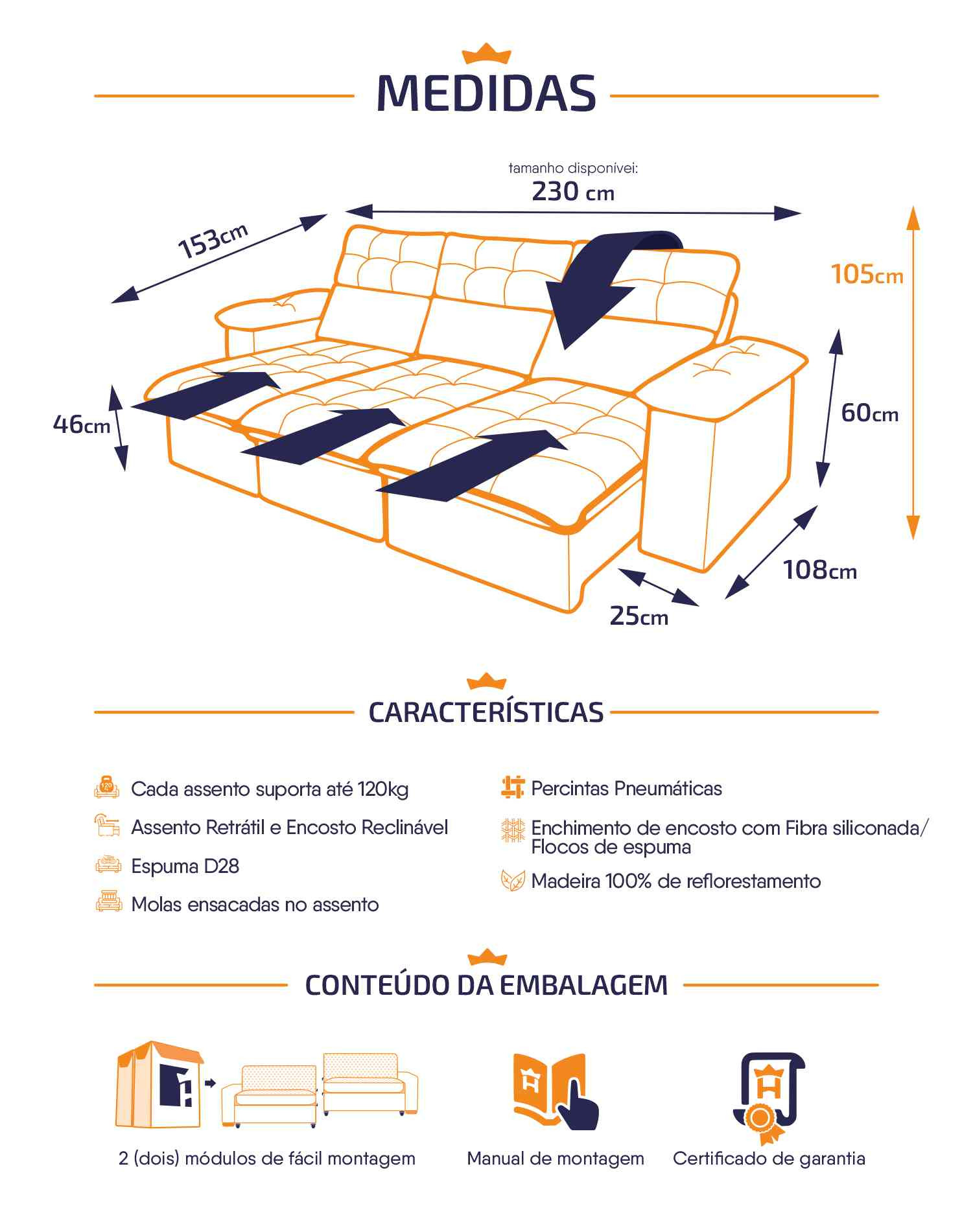 Sofá Retrátil Reclinável Verona Suede Velut Molas Ensacadas - King House