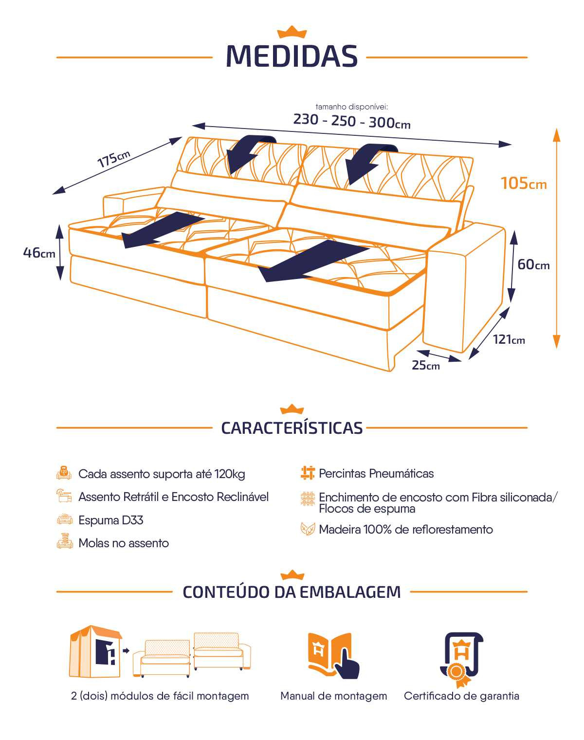 Sofá Retrátil Reclinável Albany Suede Velut molas Ensacadas - King House