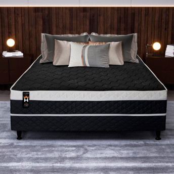 Conjugado Casal Dallas D28 Ortopédico 138x188x56 Preto - King House
