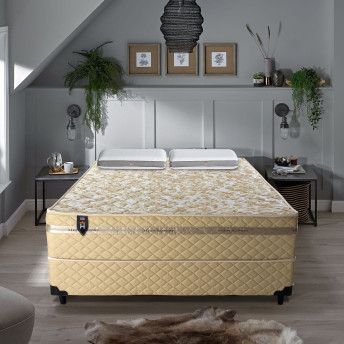 Conjugado Casal Dener D28 Ortopédico 138x188x53 Bege - King House