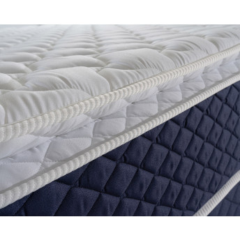 Conjunto Cama Box Molas Ensacadas Lagras Azul King 193x203x66