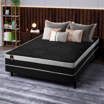 Conjugado Casal Dallas D28 Ortopédico 138x188x56 Preto - King House