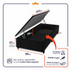 Conjunto Box Baú Atlanta Marrom 96x203x69 Espuma D45