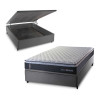 Conjunto Box Baú Casal Dakota Preto 138x188x64 Espuma D33