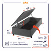 Conjunto Box Baú Chicago Cinza 96x203x64 Espuma D33