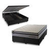 Conjunto Box Baú Preston Cinza 193x203x78 Molas Ensacadas 