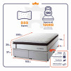 Conjunto Box Baú San Diego Branco 193x203x74 Espuma D33