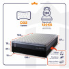 Conjunto Cama Box Casal Dakota Preto 138x188x57 Espuma D33