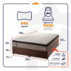 Conjunto Cama Box Espuma Atlanta Bege Queen 158x198x62