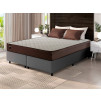 Conjunto Cama Box Espuma Atlanta Marrom King 193x203x62