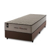 Conjunto Cama Box Espuma San Diego Bege Solteiro 96x203x67