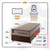 Conjunto Cama Box Espuma San Diego Bege Solteiro 96x203x67