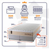Conjunto Cama Box Molas Ensacadas Alford Bege King 193x203x66