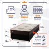 Conjunto Cama Box Molas Ensacadas Allura Marrom Solteiro 88x188x58